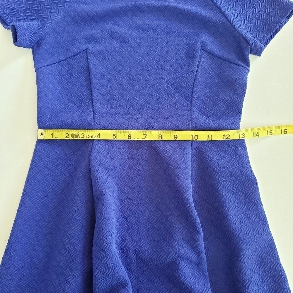 7004 * Forever 21 Skater Dress Blue Size M - Picture 6 of 7